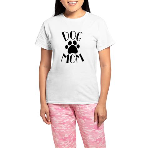 Cafepress Dog Mom Paw Womens Light Pajamas Womens Short Sleeve