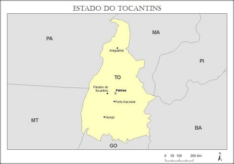 Mapa De Tocantins Para Imprimir