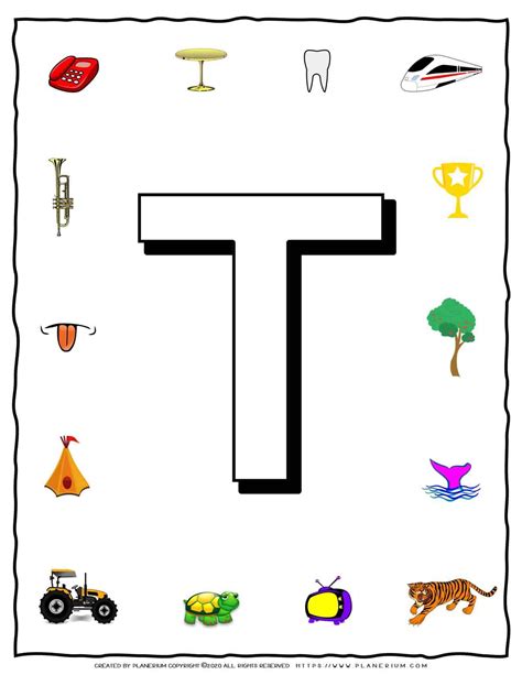 English Alphabet Objects That Starts With T Planerium