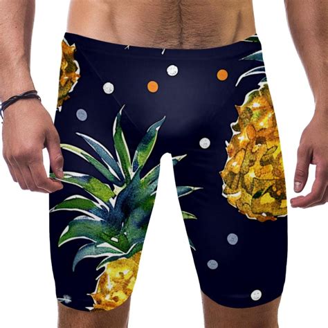 Jammers For Men Swim Briefs For Men Navy Blue Polka Dot Tropical