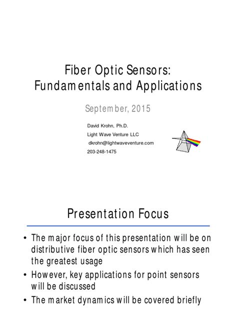 Fiber Optic Sensors Fundamentals And Applications Pdf