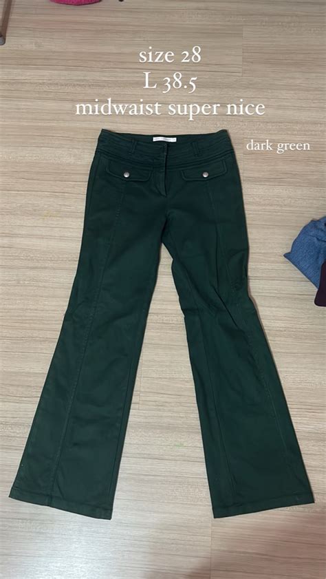 green flare jeans, Women's Fashion, Bottoms, Jeans on Carousell