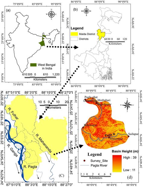 Location Of Pagla River In Malda District A West Bengalin India B