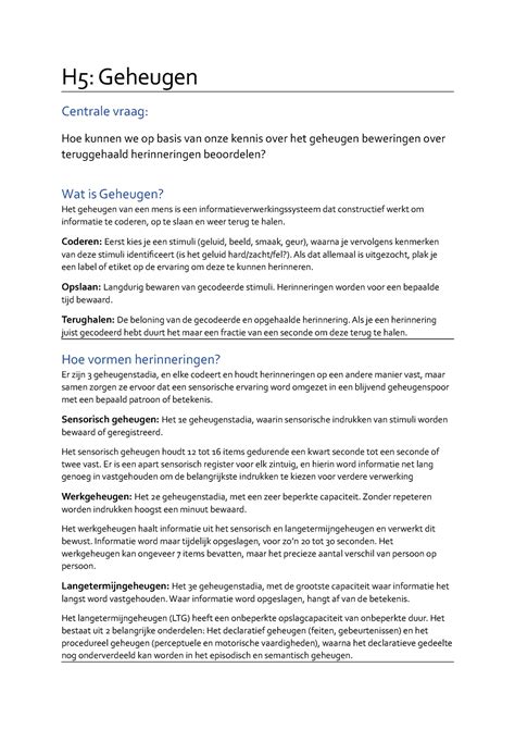 H Samenvatting Van Hoofstuk Van Het Boek Inleiding In De