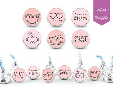 New 108 Personalized Hersheys Kisses Stickers Wedding Etsy Canada