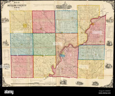 Map of Butler County, Ohio , Buildings, Ohio, Butler County, Pictorial works, Landowners, Ohio ...