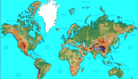 World Map With Mountain Ranges Labeled - Tourist Map