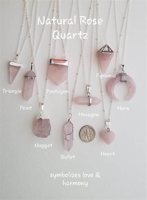 Rose Quartz Necklace Raw Crystal Necklace Healing Crystal Etsy