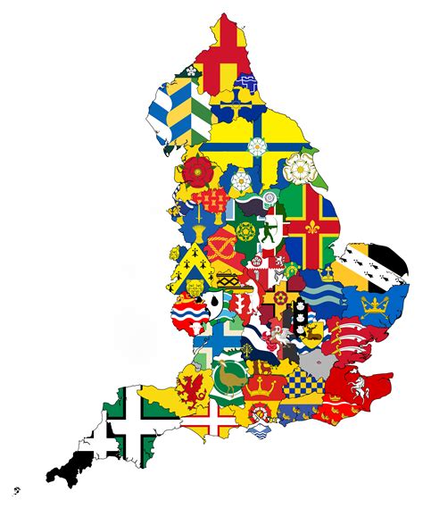 County flags of England : r/MapPorn