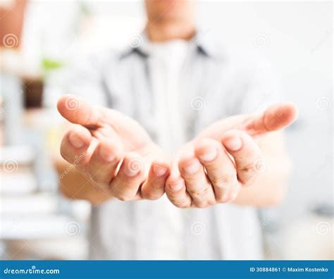 Man Holding Something Stock Image Image Of Home Holding