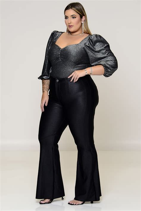 Cal A Plus Size Flare Poliamida Vk Moda Plus Size