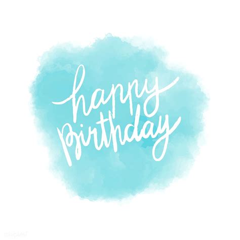 Happy Birthday Typography Vector In Blue Free Image By Rawpixel