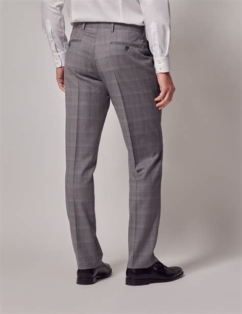 Mens Grey Check Tailored Fit 2 Piece Suit 1913 Collection