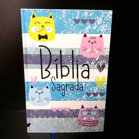 Biblia Sagrada Cats Capa Dura Adolescentes Luxo Pronta Entrega Sem Kit