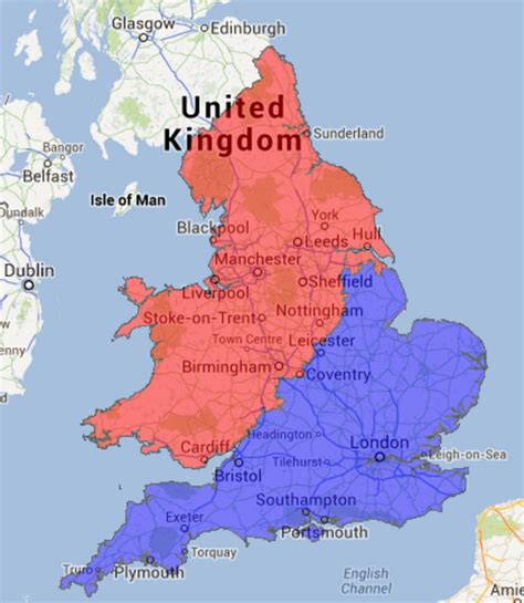 North V South Divide Of England Wales R Mapporn