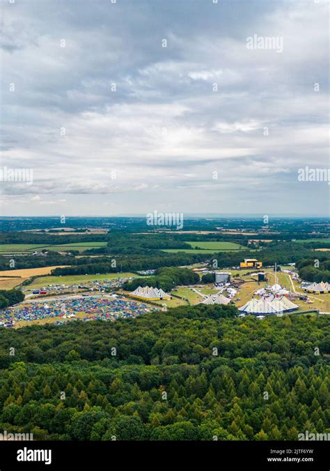 Aerial View Over Leeds Festival In Bramham Park Stock Photo Alamy