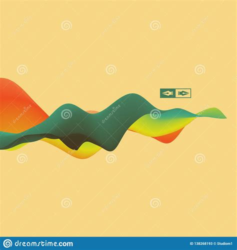 3D Wavy Background Dynamic Effect Design Template Stock Vector