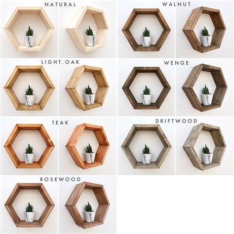 Hexagon Shelves Brown Large Set Of Honeycomb Shelves Hexagon Shelf