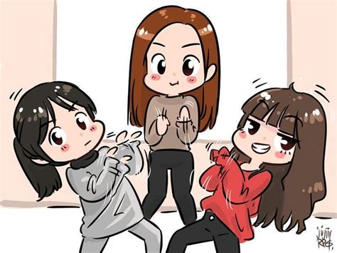 Blackpink Best Friends Cartoon Friend Cartoon Friend Anime Girls