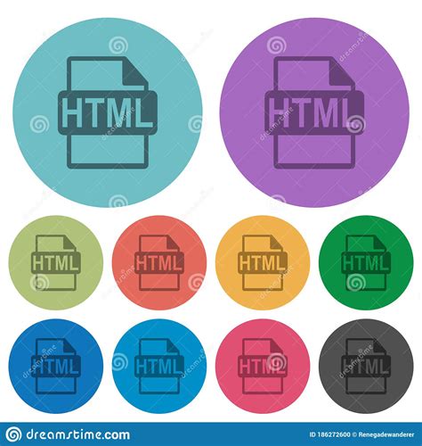 Formato De Archivo Html De Color Iconos Planos Ilustraci N Del Vector