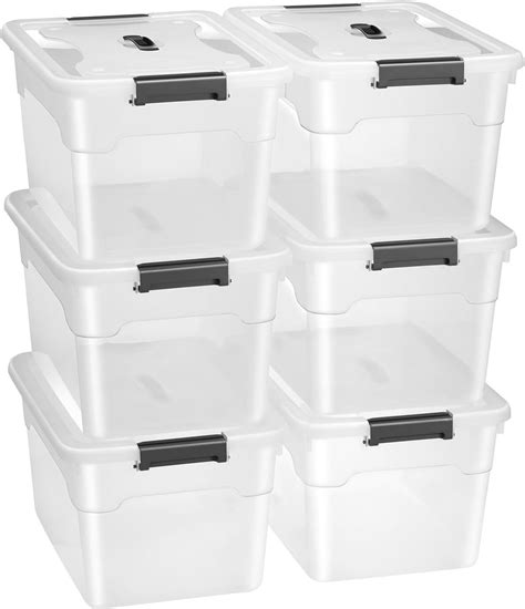 Juskys Aufbewahrungsbox Mit Deckel 6er Set Kunststoff Boxen 30l Box