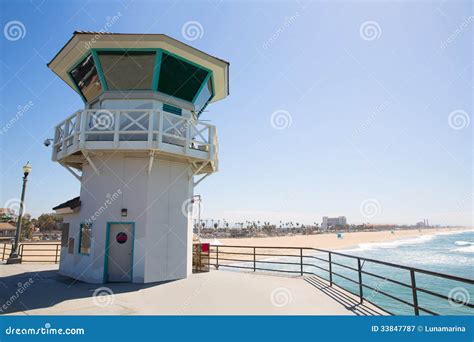 Huntington Beach Main Lifeguard Tower Surf City California Stock Image