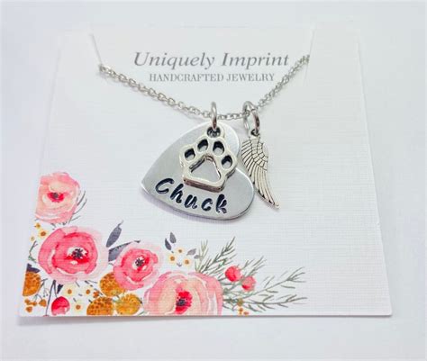 Pet Necklace Pet Memorial Necklace Pet Remembrance Gift Pet - Etsy