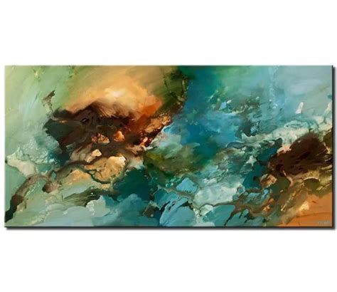 Fluid Painting - Teal Modern Abstract Art On - Shop Now