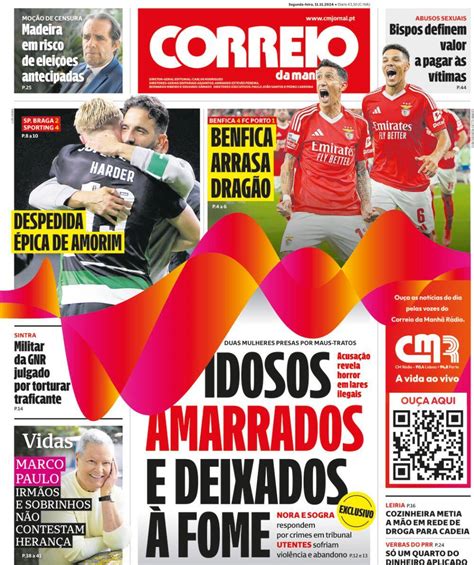 Capa Correio da Manhã 11 novembro 2024 capasjornais pt