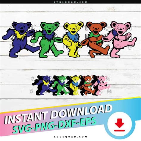 Grateful Dead Dancing Bears Svg Png Eps Dxf Vector Clipart Svgsquad