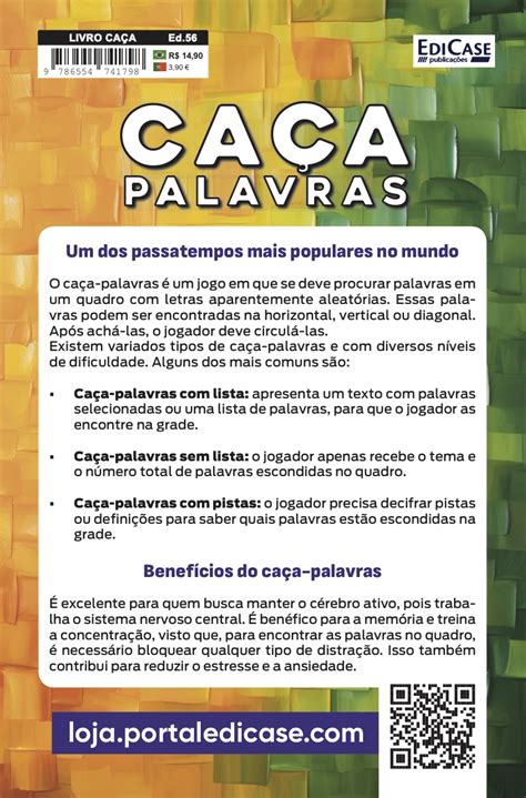 Livro Caça palavras Ed 56 Fácil Médio Diversão