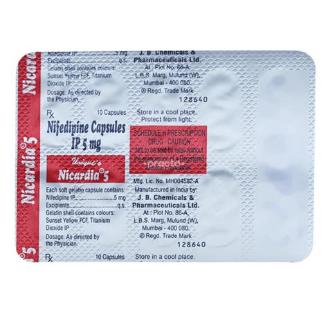 Nicardia 5 MG Capsule Uses Dosage Side Effects Price Composition