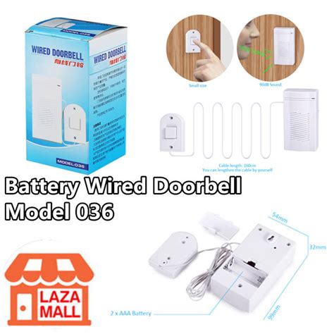 Battery Wired Doorbell White Home Door Bell Ding Dong No Need Plug