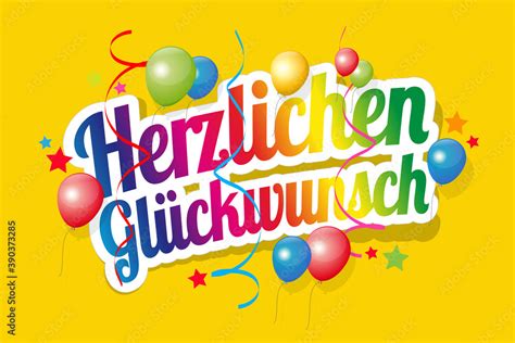 Herzlichen Gl Ckwunsch Stock Vector Adobe Stock