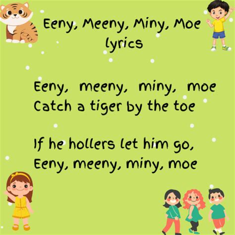 Eeny, Meeny, Miny, Moe Lyrics, Origins, and Video