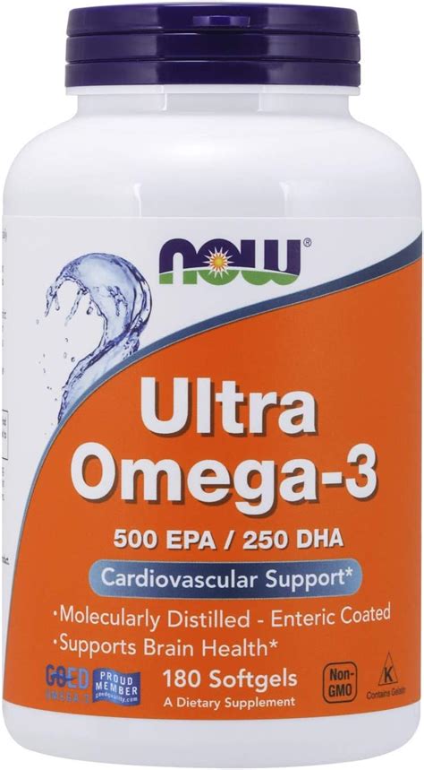 NOW Foods Ultra Omega 3 500 EPA 250 DHA 180 Softgels By Now Foods