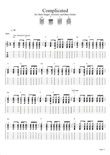 Avril Lavigne Complicated Guitar Chords