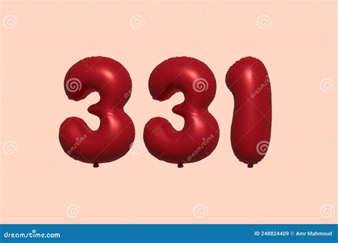 Red Helium Balloon 3D Number 331 Stock Vector - Illustration of offer ...