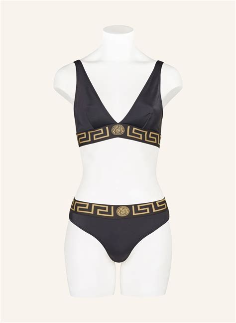 VERSACE Bralette Bikini Top In Schwarz Gold