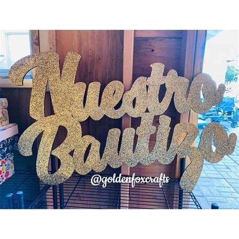 Nuestro Bautizo 2 Words Only 10 X 26 Inch Each Word Door Hanger Wall