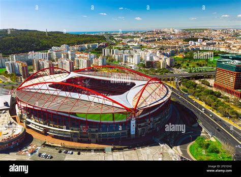 Aerial view of the Benfica stadium. Estadio da Luz. Football stadium in ...