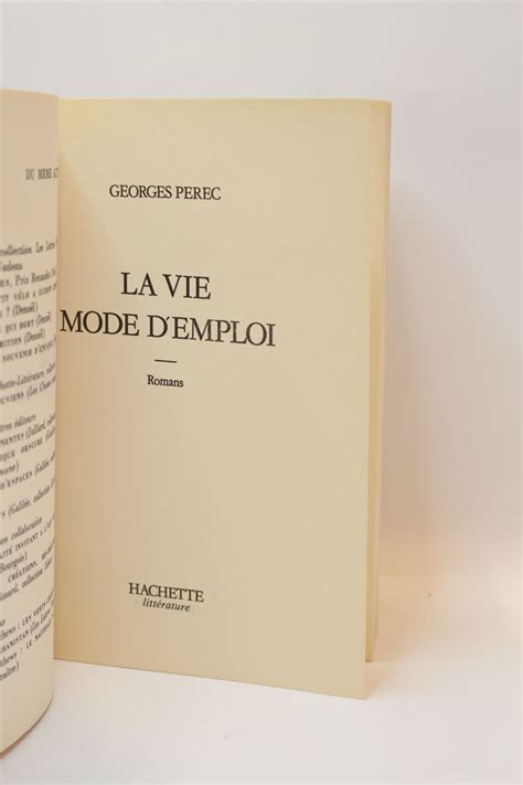 Perec La Vie Mode D Emploi Edition Originale Edition Originale