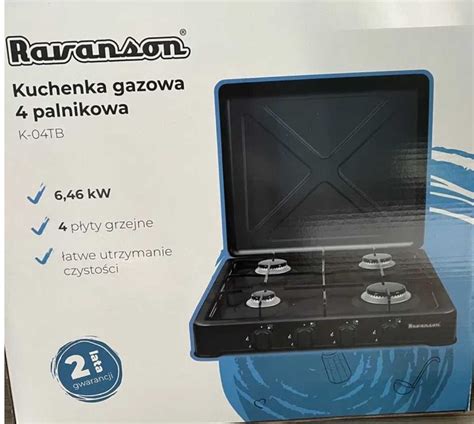 Kuchenka Gazowa 4 Palnikowa Ravanson K 04TB nadstawna przenośna Nowy