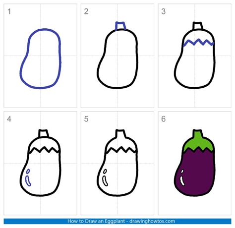 How To Draw An Eggplant Step By Step Easy Drawing Guides Drawing Howtos