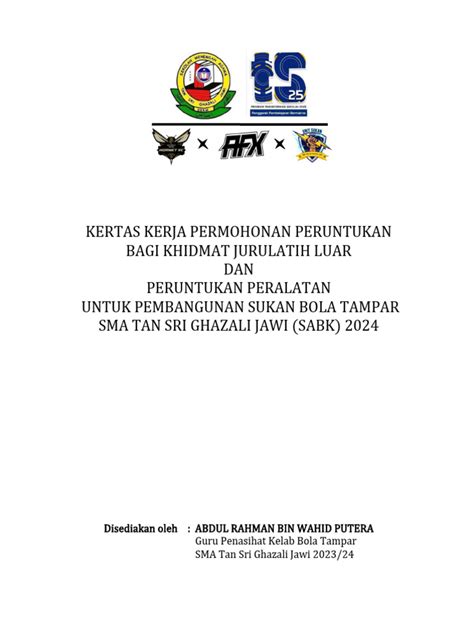 Kertas Kerja Permohonan Peruntukan Bola Tampar 2024 Pdf