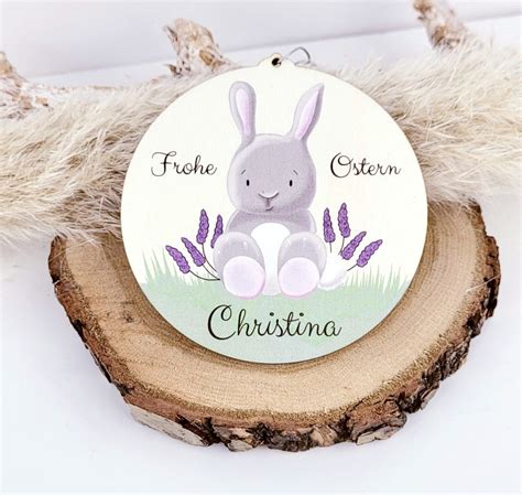 Personalisierter Osteranh Nger Hase Buntes Bienchen