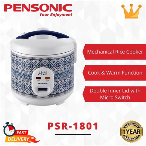 Batik Series Pensonic Rice Cooker 1 8L PSR 1801 READY STOCK