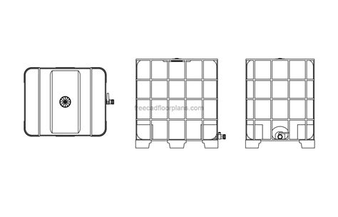 Ibc Container All 2d Views Free Autocad Block Free Cad Floor Plans