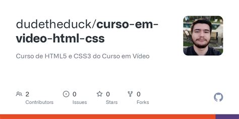 GitHub Dudetheduck Curso Em Video Html Css Curso De HTML5 E CSS3 Do