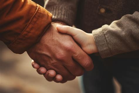 Premium Ai Image Father And Son Holding Hands With Sunset Background